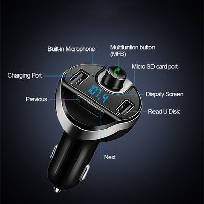 T20 Car Bluetooth Hands-free FM Transmitter MP3 Player