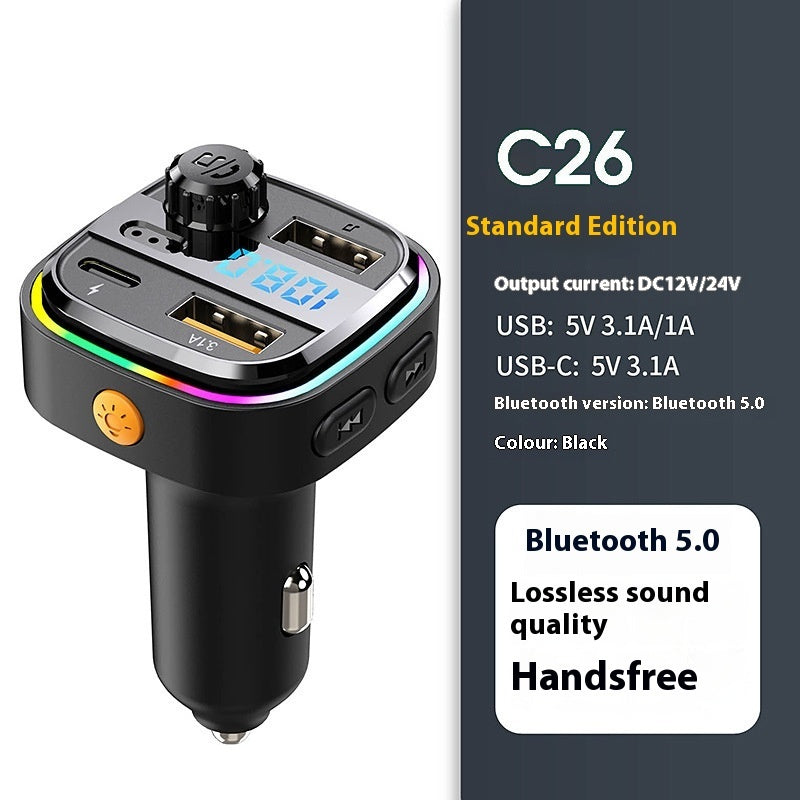 Bluetooth Automotive MP3 Player Charger Multi-function Vehicle-mounted FM Emitter Car Charger Fast Charge