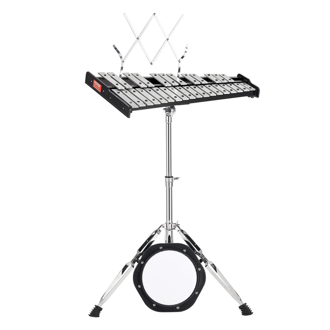 30 Note Glockenspiel Xylophone Bell Kit, Professional Percussion Instrument Set With Mallets, Drum Sticks, Music Stand,  8" Practice Pad, Adjustable Stand And Carrying Bag For Students & Adults