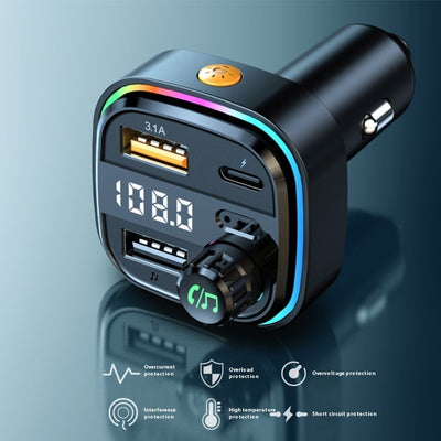 Bluetooth Automotive MP3 Player Charger Multi-function Vehicle-mounted FM Emitter Car Charger Fast Charge