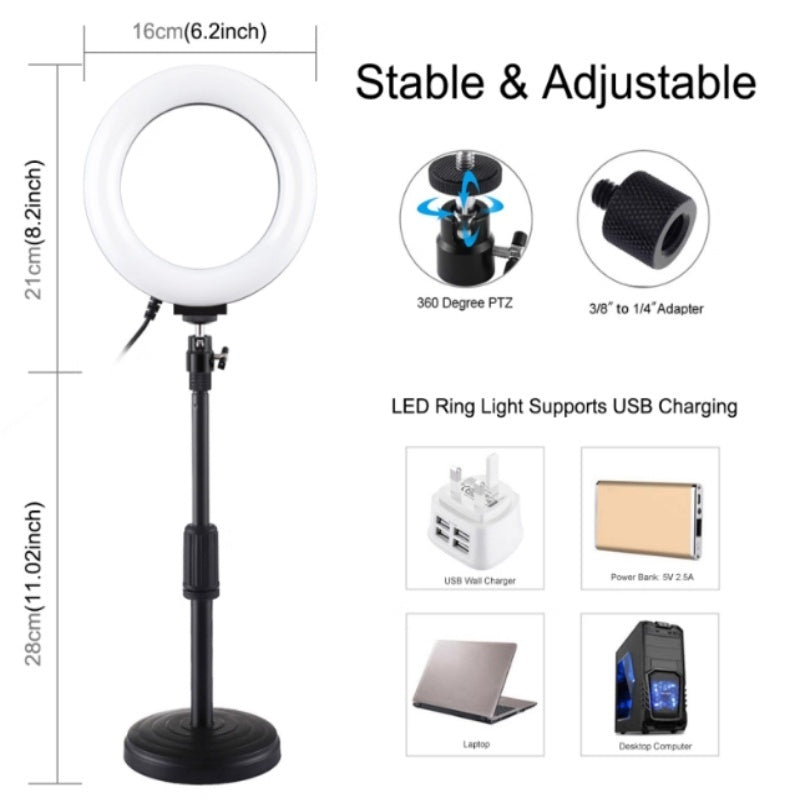 Dual Mobile Phone Position Desktop Live Broadcast Fill Light Ring-shaped Beauty Selfie Multi-function Anchor Bracket