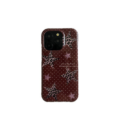 Double-layer Half-pack Polka Dot Phone Case XINGX Leopard Print Protective Cover