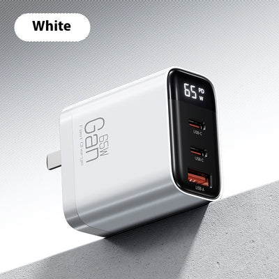 Gallium Nitride Three-port Charging Plug Smart Digital Display Mobile Phone Charger