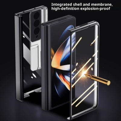 HD Transparent Shatter-resistant With Bracket Shell Film Integrated Phone Case