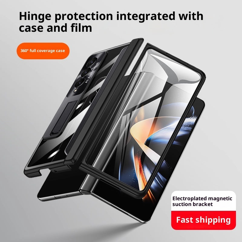 HD Transparent Shatter-resistant With Bracket Shell Film Integrated Phone Case