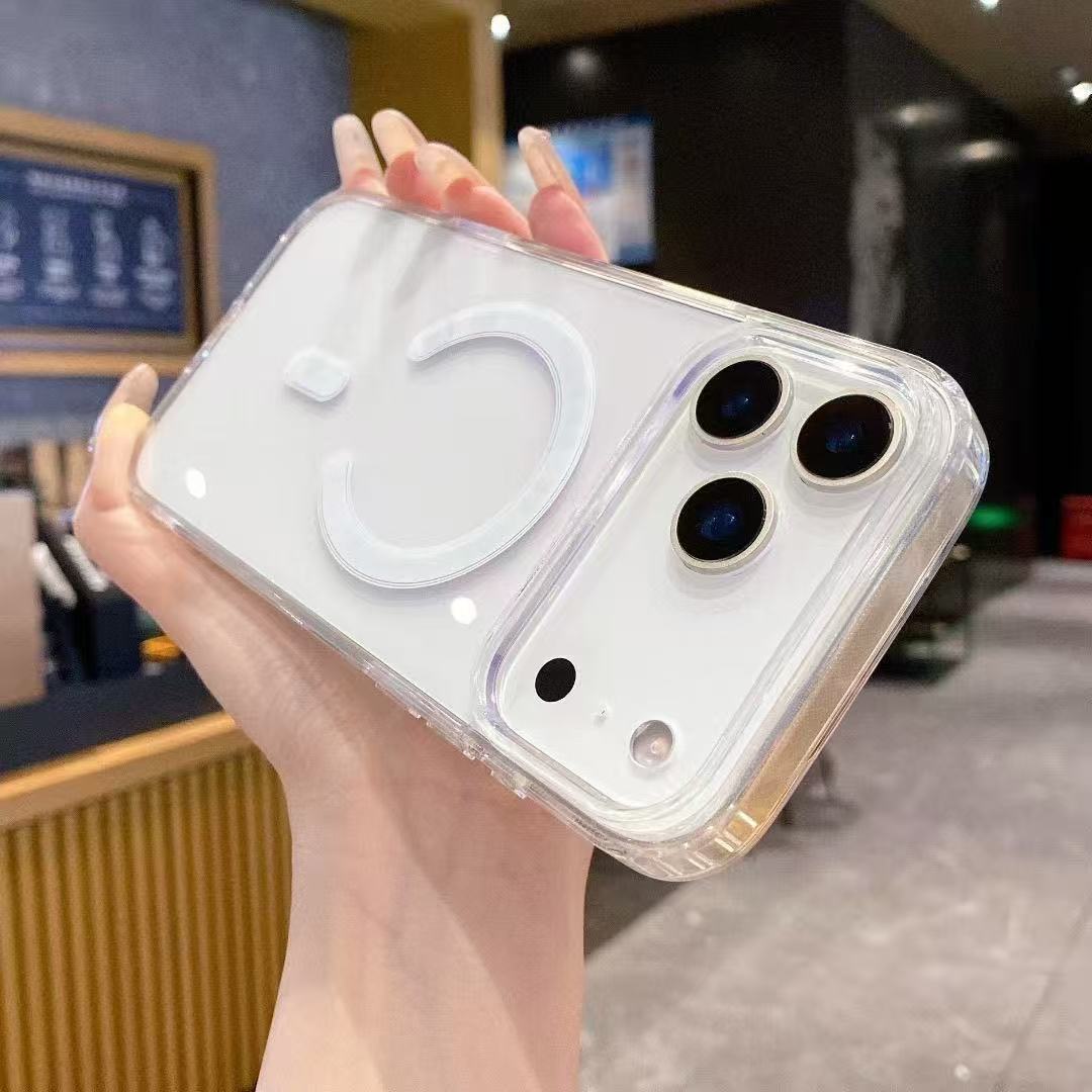 Magnetic Phone Case Protective Cover Transparent Drop-proof Soft Edges