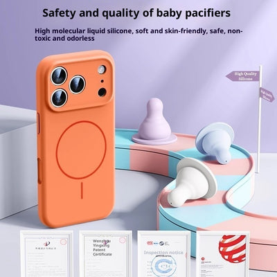 Applicable To 17 Fine Circle Magnetic Phone Case Liquid Silicone