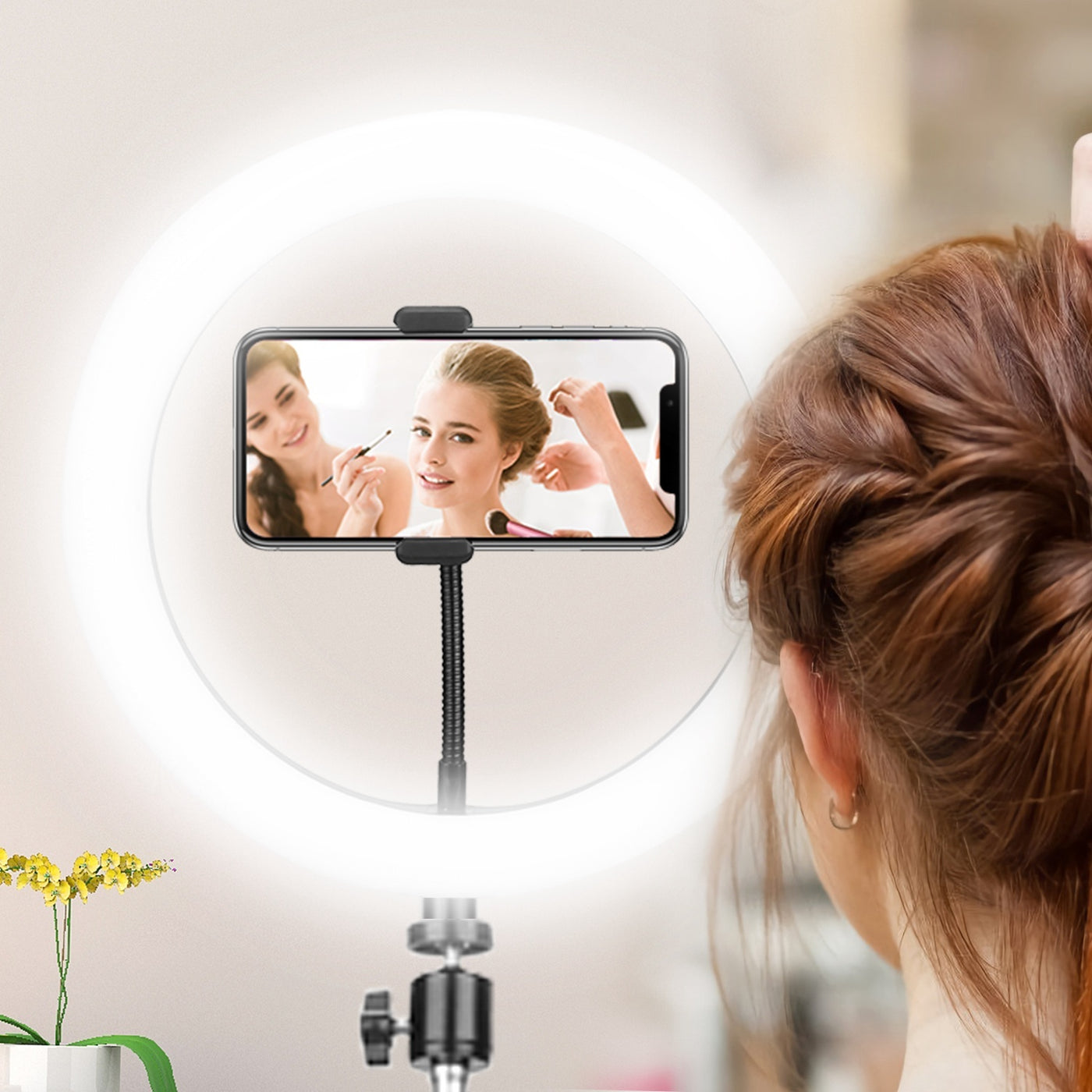 10in LED Selfie Ring Light Dimmable 120 LEDs Makeup Ring Lights With Adjustable Tripod Stand Cell Phone Holder USB Powered For YouTube Video Live Stream Makeup Photography