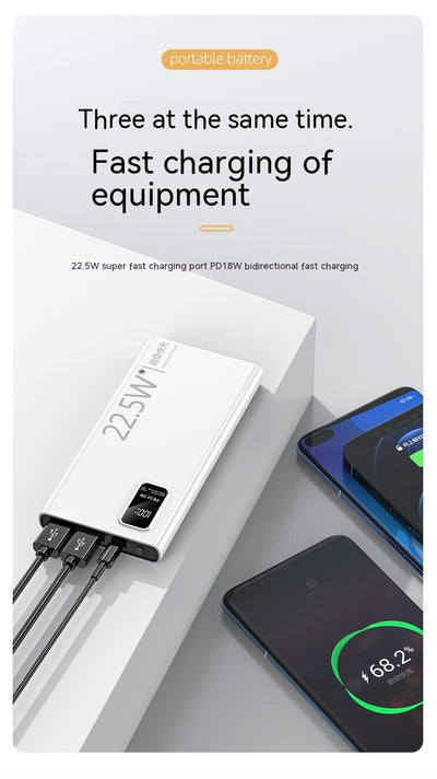 Two-way Fast Charge Power Bank Large Capacity Portable Ultra-thin Portable Power Source